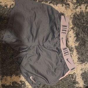 Nike Women's Athletic Shorts in Gray and Pink